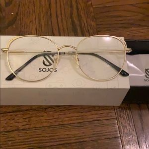 SOJOS Cat Eye Blue Light Gold Frame Glasses BNIB